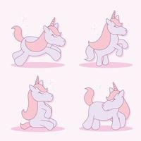 conjunto de unicornios bebé vector