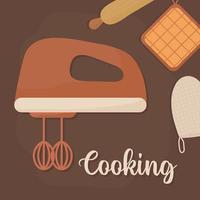 banner de equipo de cocina vector