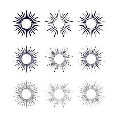 Sunburst vector set