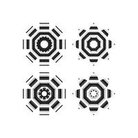 Set circular decorative design vector