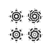 Set circular decorative design vector