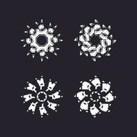 Set circular decorative design vector