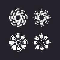 Set circular decorative design vector