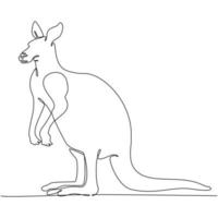 kangaroo continuous line drawing vector illustration