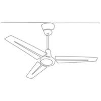 dibujo de línea continua de una ilustración de vector de ventilador