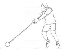 continuous line drawing javelin throwing vector illustration