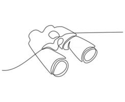 Ilustración de vector de dibujo de línea continua binocular