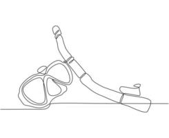 Continuous line drawing of diving mask diving equipment object vector illustration