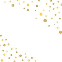 Abstract gold glitter background with polka dot confetti.  Vector illustration