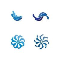 conjunto de vector de icono de onda de agua de conjunto de diseño de logotipo de playa y océano