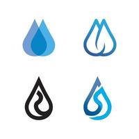 Logotipo de icono de gota y ola de agua y conjunto de diseño para vector de plantilla