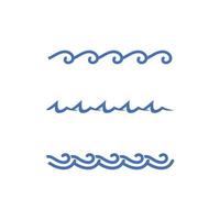 Water and wave icon vector logo design nature ocean and beach object