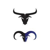 Bull horn head cow and buffalo logo and symbols template icons app vector