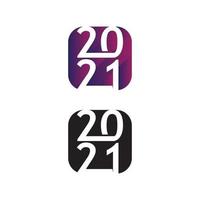 número año nuevo 2021 diseño vector logo y diseño número