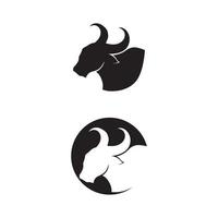 Aplicación de iconos de plantilla de logotipo y símbolos de cabeza de vaca vector