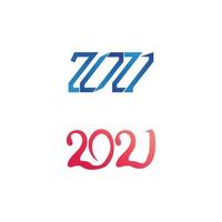 número año nuevo 2021 diseño vector logo y diseño número