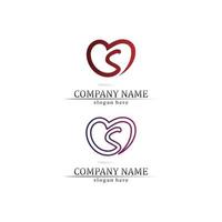 Business corporate S letter logo S font with love concept logo design vector