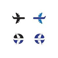 vuelo, avión, vector, y, logotipo, diseño, transporte vector