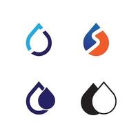 Diseño de logotipo de vector de icono de agua y ola con montaña y primavera