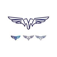 Wings logo animal bird eagle falcon for Business and design animal wings Vector fast bird symbol icon fly