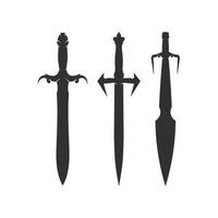 espada y espadas cruzadas, icono de logotipo de sable y espada plano simple vector símbolo e icono de bonificación