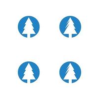 pinos feliz navidad icono árbol vector ilustración y diseño de logotipo