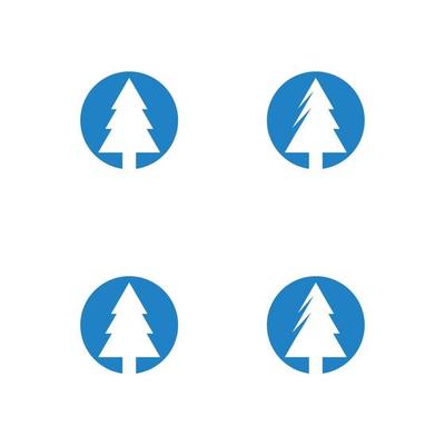 pine trees merry Christmas icon Tree vector illustration and logo design