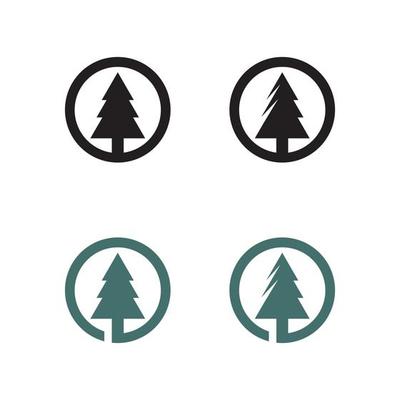 merry Christmas icon pine Trees vector illustration and logo design