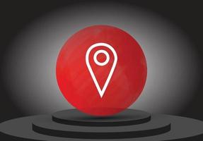 social media location 3d render icon vector