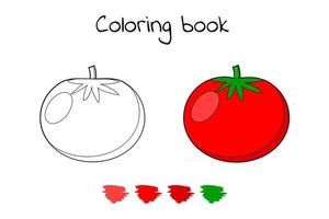 ilustración vectorial. juego para niños. vegetal. dibujo para colorear tomate vector
