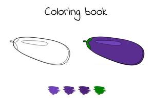 Vector illustration. Game for children. Vegetable. Coloring page eggplant