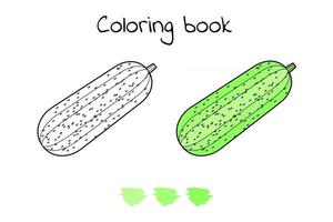 Vector illustration. Game for children. Vegetable. Coloring page squash