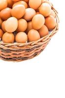 Eggs basket on white photo