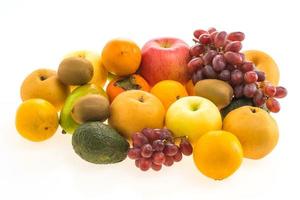 Mixed fruits on white photo