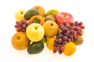 Mixed fruits on white photo
