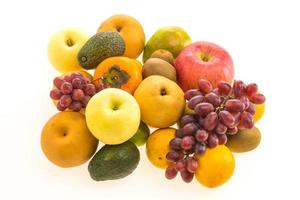 Mixed fruits on white photo