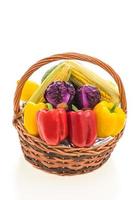 Vegetable basket on white photo