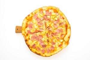 Hawaiian pizza on wooden tray photo