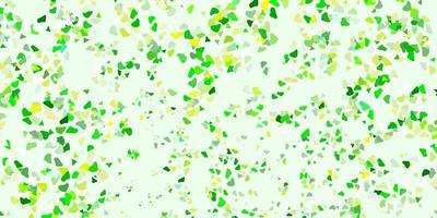 Light green, yellow vector pattern with abstract shapes.