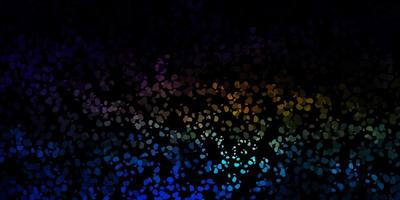 Dark multicolor vector backdrop with chaotic shapes.