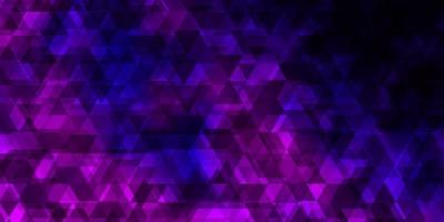 Fondo de vector violeta, rosa claro con líneas, triángulos.