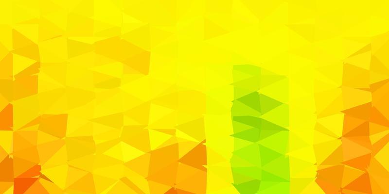 Dark green, yellow vector abstract triangle background.