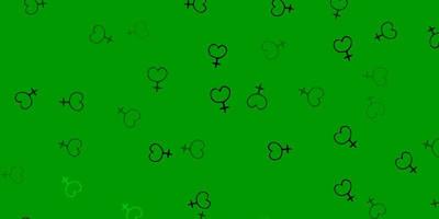 Light Green vector backdrop with woman's power symbols.