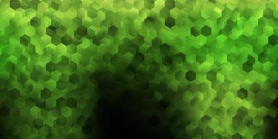 Dark green vector layout with shapes of hexagons.