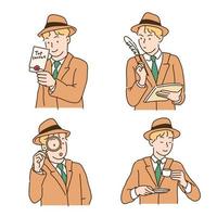 detective work. hand drawn style vector design illustrations.