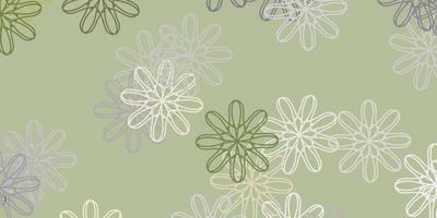 textura de doodle de vector gris claro con flores.