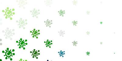 Light Green vector backdrop with virus symbols.