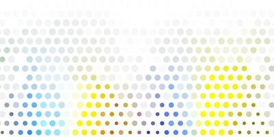 Light blue, yellow vector background with bubbles.