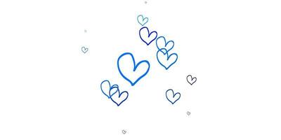 Light BLUE vector pattern with colorful hearts.