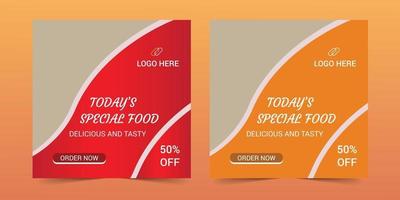 Food menu banner template, Social media food template, food banner, Instagram Post , Food template with orange, advertainment, Ad banner, menu design, Web banner, Travel banner. vector